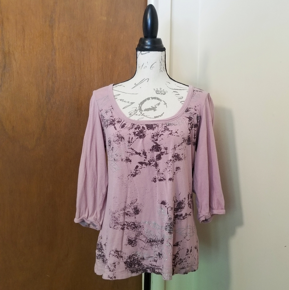 Ann Taylor LOFT Purple Boat Neck Top